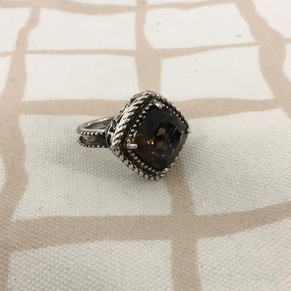 Sterling & Smoky Topaz Ring, Size 5